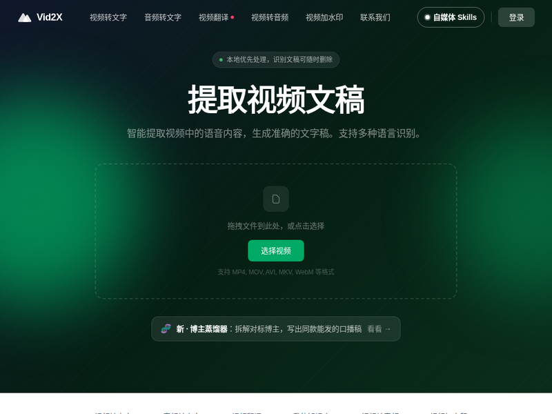 智能提取视频文字稿-站点缩略图