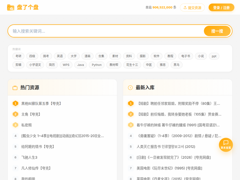 聚合网盘搜索引擎-站点缩略图